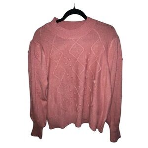 New York & Company Pink Cable-Knit Sweater, Size XXL - Cozy & Chic